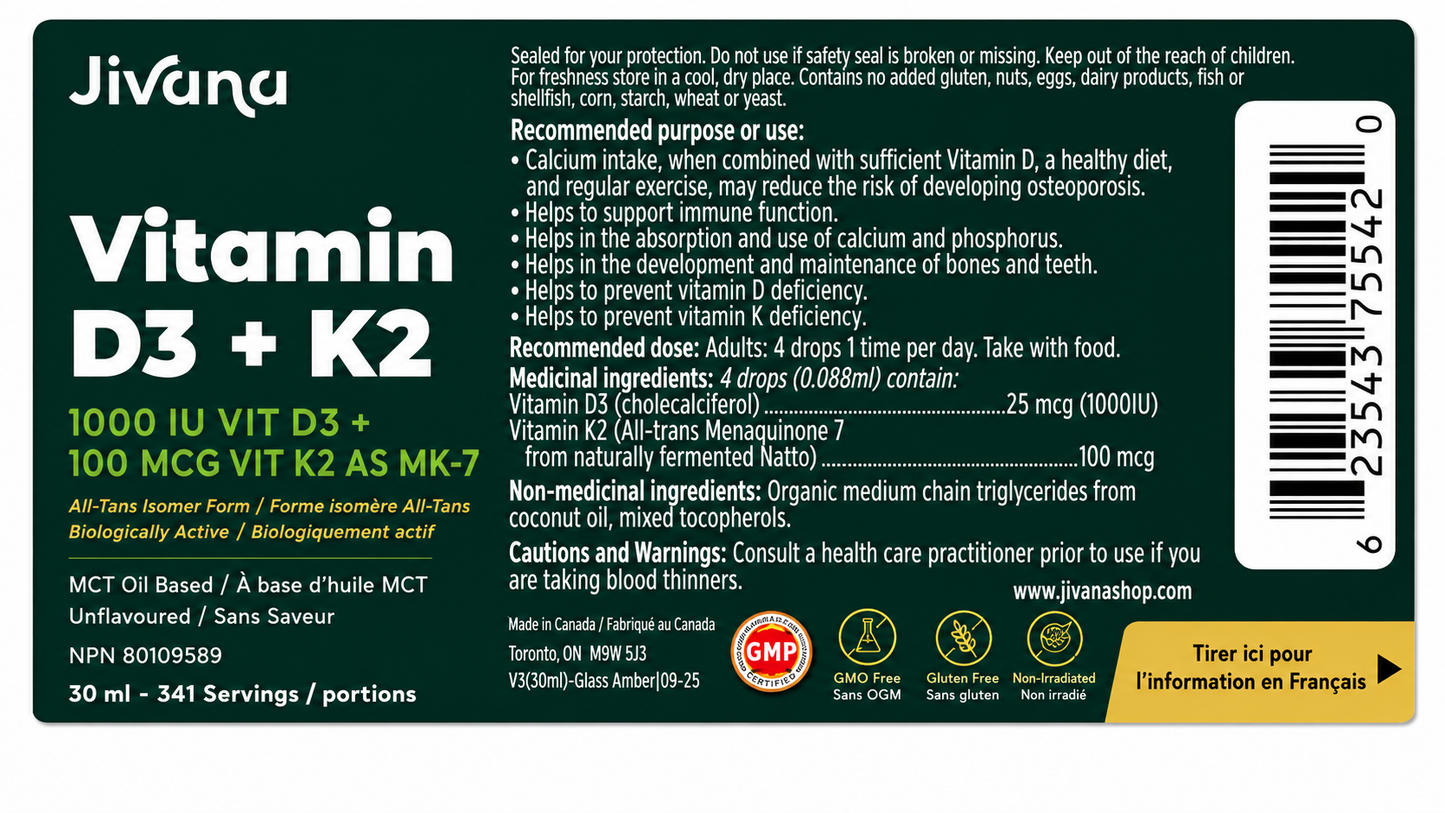 Vitamin D3 + K2